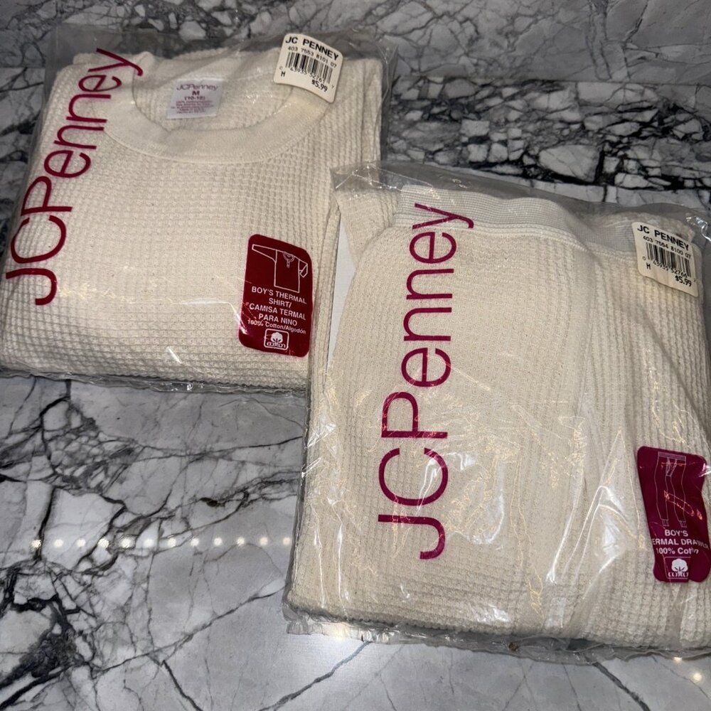 Vintage JCPenney Boys Medium 10/12 Thermal Long Johns